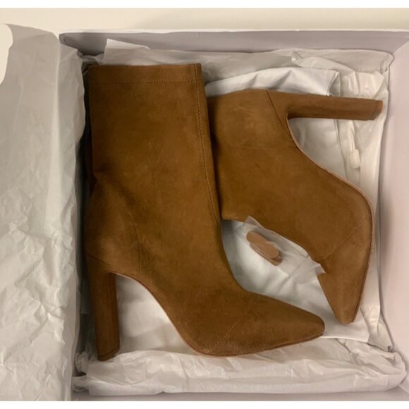 Raye Luxe Taupe Suede High Heel Vista  Ankle Boots - Picture 6 of 12